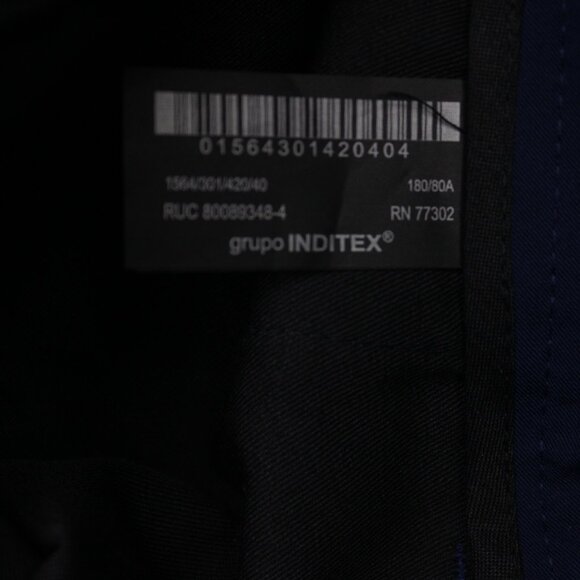 ZARA Dress Pants NWT Mens 32x32 Blue Polyester/Viscose Stretch Flat Front - Picture 13 of 15